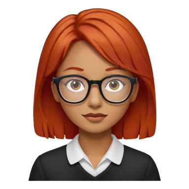 Una mujer con pelo rojo y lentes trigueña sticker