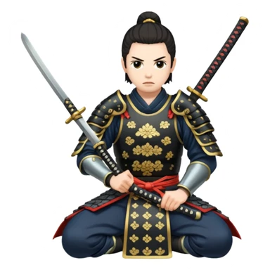 seppuku, kneeling samurai sticker