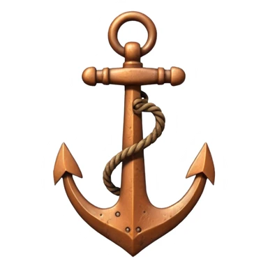 anchor object icon, metal anchor, slightly rusty texture, 3D cartoon, soft shadow, mobile game icon style, centered, clean background, no text, no watermark
 sticker