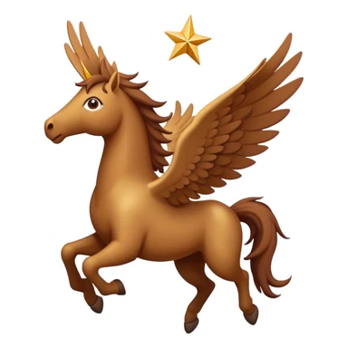 Brown Pegasus flying over a star ￼￼￼ sticker