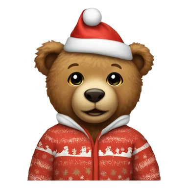 A teddy bear wearing a Christmas onesie  sticker