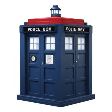 English-red-police-box sticker