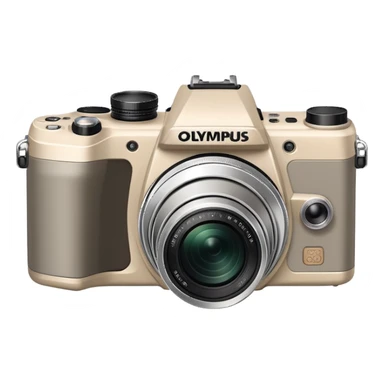 Extremely abstract Olympus Superzoom 70G camera, grayish-beige color, just the silhouette outline with no internal details sticker
