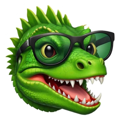 capitalist iguana head with black sunglasses smiling venomously sticker