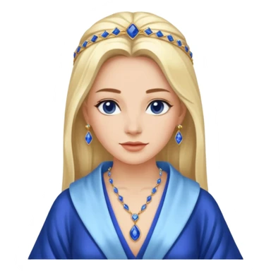 River Queen – sapphire necklace + silk robe sticker
