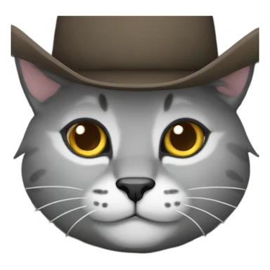 dark-gray-cat-with-white-forehead-and-brown-cowboy-hat sticker
