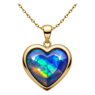 Hyperrealism, gorgeous black opal gemstone heart shaped charm, 14k sparkling Gold necklace sticker