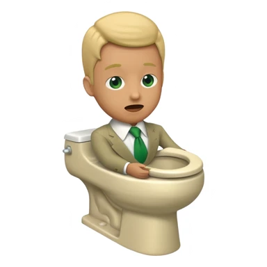 Skibidi toilet with head coming out the toilet bowl sticker