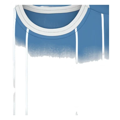 blue t-shirt with white stripe sticker