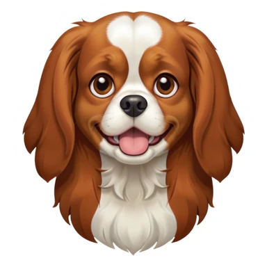 Cinematic Comical Blenheim Cavalier King Charles Spaniel Portrait Emoji, Head tilted dramatically with an exaggeratedly shocked or offended expression, short, silky Blenheim coat with bold chestnut and white patches, wide, expressive brown eyes filled with exaggerated disbelief, Simplified yet hilariously expressive features, highly detailed, glowing with a slightly sassy glow, high shine, dramatic yet playful, stylized with an air of attitude, bright and endearing, soft glowing outline, capturing the essence of a sassy and over-the-top pup, so meme-worthy it feels like it could side-eye its way into internet fame instantly! sticker