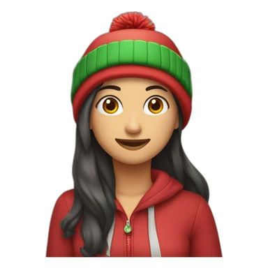 Raya marina con un gorro navideño sticker