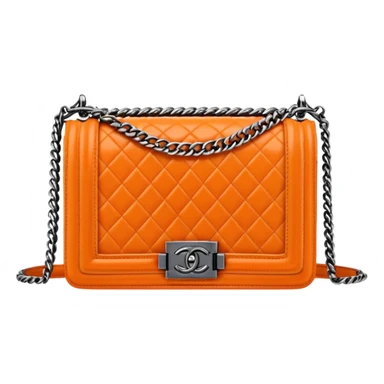 chanel le boy orange color bag sticker