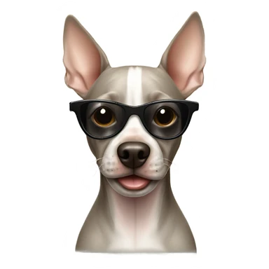 American Hairless Terrier with sunglasses  sticker