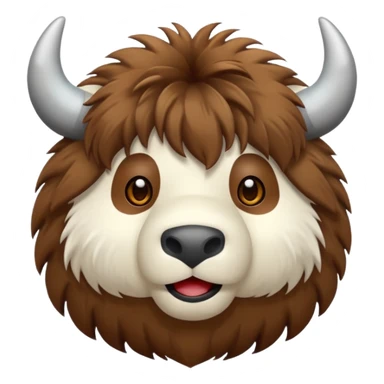 Yak 3D emoji png sticker