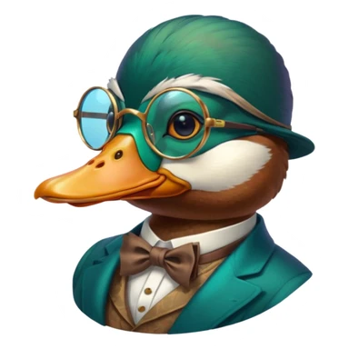 Create a mallard which has  a monocle glasses
 sticker