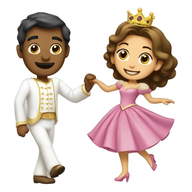 princesa con un príncipe bailando  sticker