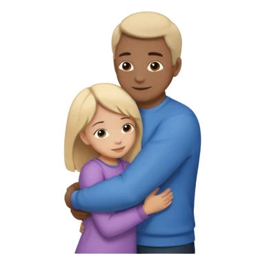 Silueta de Abrazo de apoyo de ae e hija sticker
