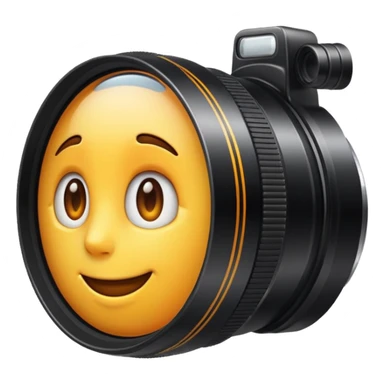 A simple camera lens, apple emoji style, side view sticker