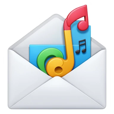 Mail with music note stamp sticker