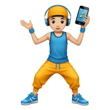 street dancer boy with music player sticker