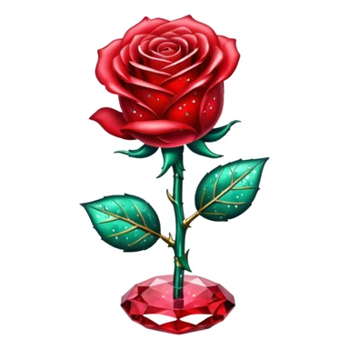 glitter red crystal rose sticker