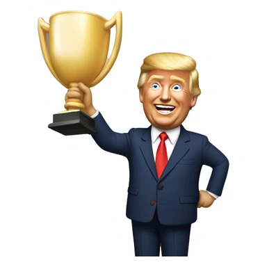 Donald Trump celebrating a win sticker