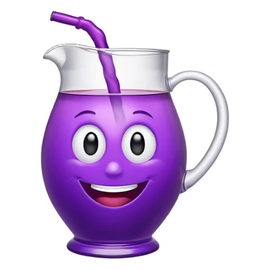 grape koolaid pitcher with smiling face sticker