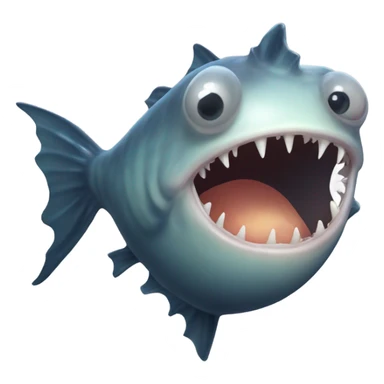 Anglerfish with a glowing lure hanging from its forehead, sharp teeth, and big eyes. sticker