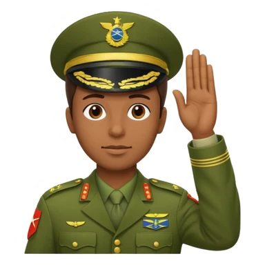 Soldado do Exército Brasileiro fazendo continência sticker