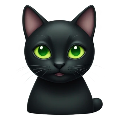 Black cat with green eyes and short tail  sticker