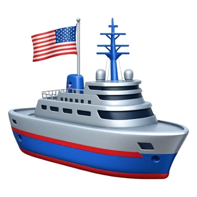 generate a very realistic American modern ship with little flag sticker