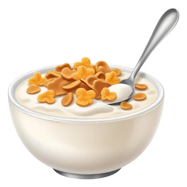 bowl of cereal with milk and spoon sticker