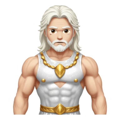 Jupiter, God of Thunder from Gods and Goddesses with long white hair, white sequin outfit sticker
