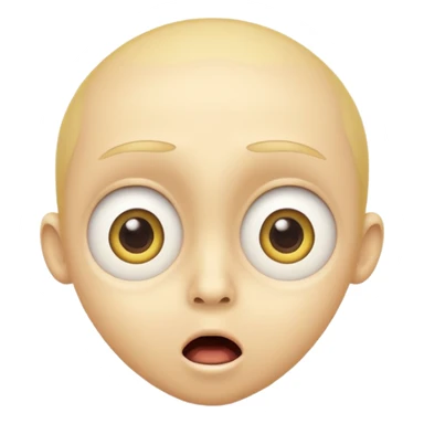 surprised face emoji, yellow face, shocked expression, big eyes, small open mouth, no text sticker