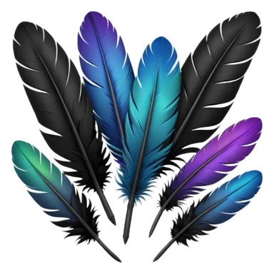 bundle of black feathers sticker