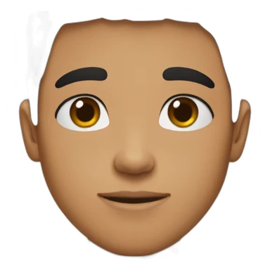 half brown boy with brown eyes and half black hair sticker