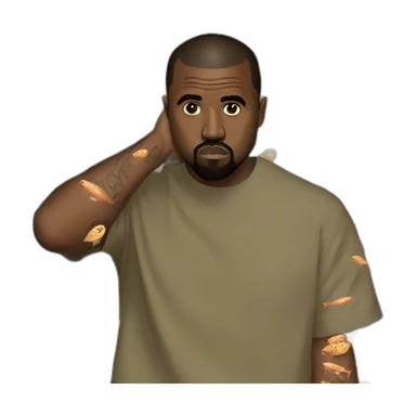 Kanye west loves fishticks sticker