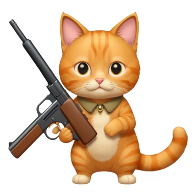 Cat with a gun sticker