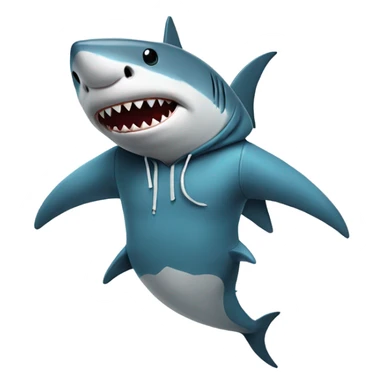 Shark wearing a hoodie sticker