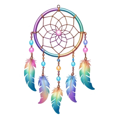 Iridescent pastel rainbow colorful transparent bright light luminescent dream-catcher  sticker