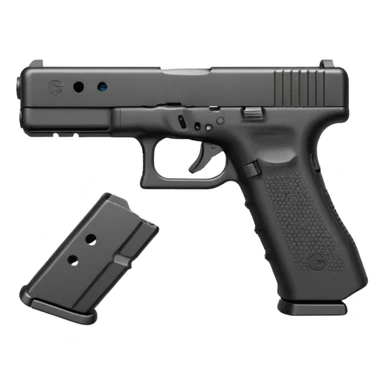 Glock 17 with an extended magazine (big magazine) sticker