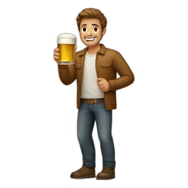 Homme qui boit bières sticker