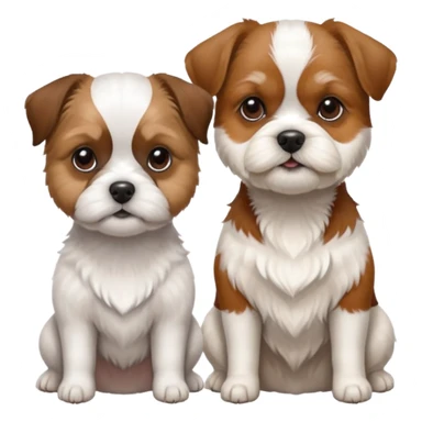 two dogs sitting next to each other: one jack rassel, one shizu sticker