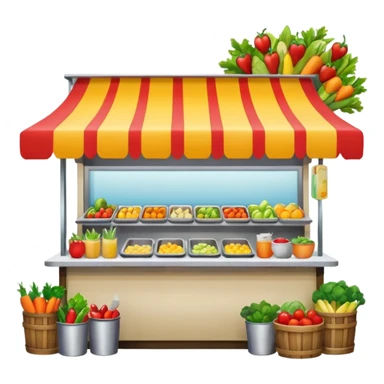 small roadside foodstall, front facing sticker