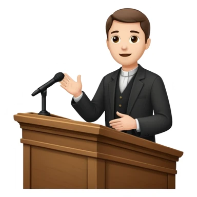 pastor preaching in front of a pulpit sticker