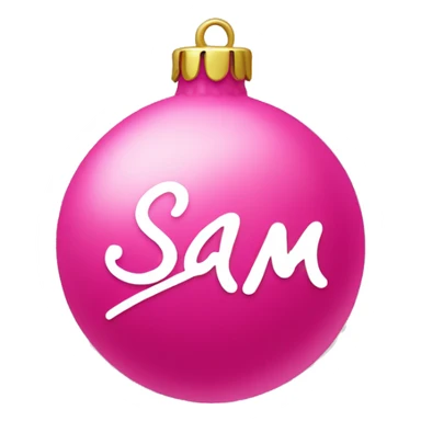 pink ornament with the name sam on it in cursive sticker