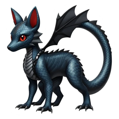 Sophisticated Modern Gothic Gloomy Futuristic Scaly Cyber-Salandit-Umbreon-Litten-Hybrid (Full body) sticker