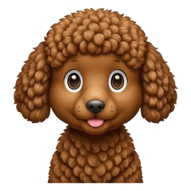 poodle brown in cartoon sticker