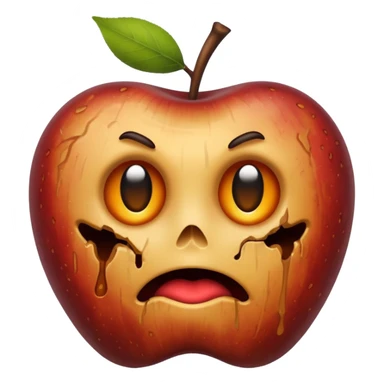 Rotten apple emoji no face sticker