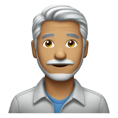 Latino 50th men with light beard and grey hair sticker